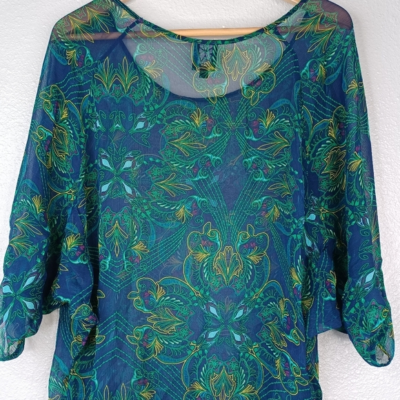Ella Moss Boho Silk Chiffon Blouse - Picture 6 of 10